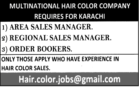 Regional / Area Sales Manager Jobs in Karachi 2014 May along with Order Bookers