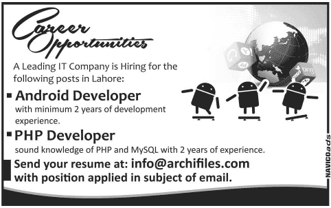 Android & PHP Developer Jobs in Lahore 2014 May at Archifiles