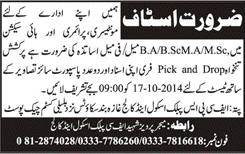 Teaching Jobs in Quetta 2014 October Major Pervaiz Shaheed FC Public School & College Beleli