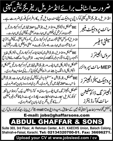 Mechanical / Electrical Engineers & Safety Officers Jobs in Karachi 2014 December Latest