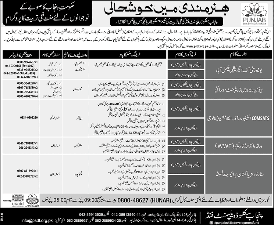 PSDF Free Courses 2015 Biogas Plant Technicians / Supervisors Training under Skills for Biogas Plants