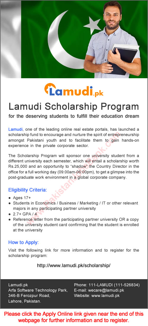 Lamudi Scholarship Program 2015 for Students Apply Online Latest