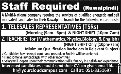 Online Marketing & Teaching Jobs in Rawalpindi 2015 April Your Cloud Campus