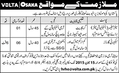 Pakistan Accumulators Pvt. Ltd Islamabad Jobs 2015 June Sales Officers & Guards VOLTA / OSAKA Battery