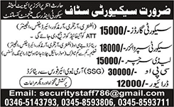 Haris Enterprises Islamabad Jobs 2015 June Security Supervisor / Guards, Searcher, CPO & Driver