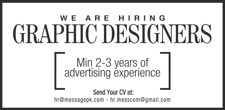 Graphic Designer Jobs in Lahore 2015 June at Message Communication