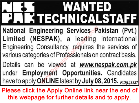 NESPAK Jobs June 2015 July Civil / Electrical Engineers & Geologists Apply Online Latest