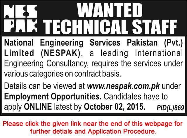 NESPAK Jobs September 2015 Apply Online Software Engineers, IT Professionals & Others Latest