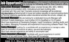 Dermalogica Pakistan Jobs 2015 October Karachi Education, Accounts, Sales & Inventory Managers