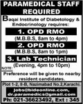 Medical Officers & Lab Technician Jobs in Karachi 2015 October Baqai Institute of Diabetology & Endocrinology