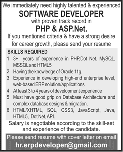 Software Developer Jobs in Lahore 2015 November Latest