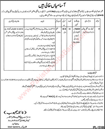 Population Welfare Department Hafizabad Jobs 2015 December Family Planning Workers Latest