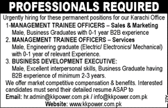 KK Power International Karachi Jobs 2016 May Management Trainee Officers & Business Development Executive Latest