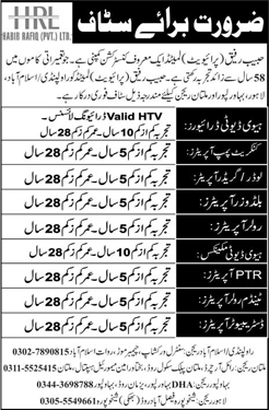 Habib Rafiq Construction Company Jobs 2016 May HRL Drivers, Operators & Mechanics Latest