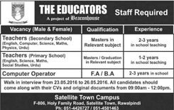 The Educators Satellite Town Campus Rawalpindi Jobs May 2016 for Teachers & Computer Operator Latest