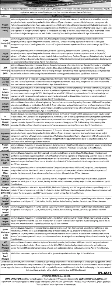 PO Box 405 GPO Lahore Jobs May 2016 June Punjab Information Technology Board (PITB) Latest / New