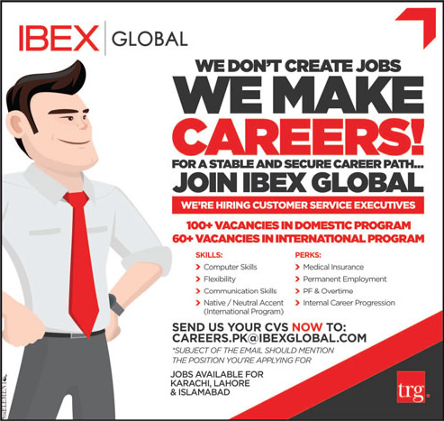 IBEX Global Jobs May 2016 June in Karachi, Lahore & Islamabad for Customer Service Executives Latest