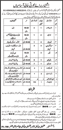 TMA Jhelum Jobs June 2016 Sanitary Workers, Sewerman & Others Tehsil Municipal Administration Latest