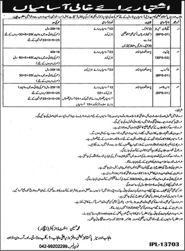 Punjab Overseas Pakistanis Commission Jobs November 2016 Naib Qasid, Telephone Operators, Chowkidar & Khakroob Latest