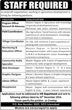 PO Box 3029 GPO Islamabad Jobs December 2016 Lok Sanjh Foundation NGO Latest