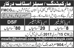 Sales & Marketing Jobs in Karachi 2017 February Sales Managers / Officers & DSF Latest