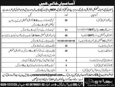 Stark Solutions Pvt Ltd Pakistan Jobs 2017 March Electrical / Mechanical Supervisors, Generator Operators & Others Latest