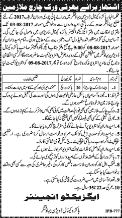 Baildar Jobs in Irrigation Department Bahawalnagar July 2017 Hakra Canal Division Latest