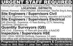 Progressive International Pakistan Jobs 2017 August Engineers, Supervisors & Others Walk in Interview Latest