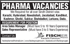 Fischer Pharma Pakistan Jobs September 2017 Area Sales Managers & Sales Representatives Latest