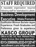 Business Development Executive Jobs in Kasco Group Islamabad & Lahore 2017 October Latest