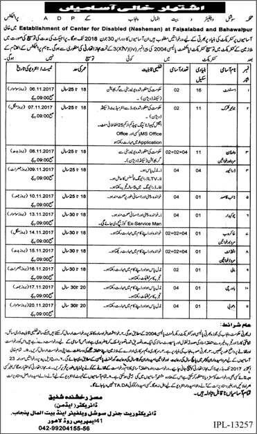 Social Welfare and Bait-ul-Maal Department Punjab Jobs October 2017 Naib Qasid, Drivers & Others Latest