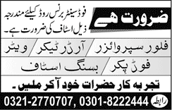 Hotel Jobs in Karachi November 2017 Waiters, Supervisor & Others Latest