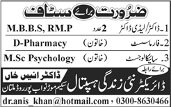 Nai Zindagi Hospital Multan Jobs April 2018 Doctors, Pharmacist & Psychologist Latest