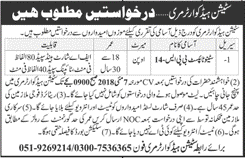 Stenotypist Jobs in Station Headquarter Murree 2018 April Latest