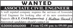 Civil Engineer Jobs in Multan May 2018 Construction Company Latest