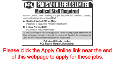 Pakistan Oilfields Limited Jobs May 2018 Apply Online Resident Medical Officer & Nurses Latest