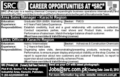 SRC Pvt Ltd Karachi Jobs May 2018 Area Sales Managers & Sales Officers Latest