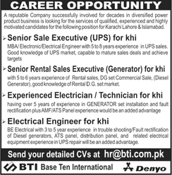 Base Ten International Karachi Jobs 2018 June Sales Executives, Electrical Engineer & Electrician Latest