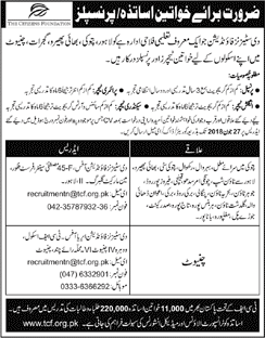 The Citizen Foundation Schools Jobs 2018 June Female Teachers & Principals TCF Latest