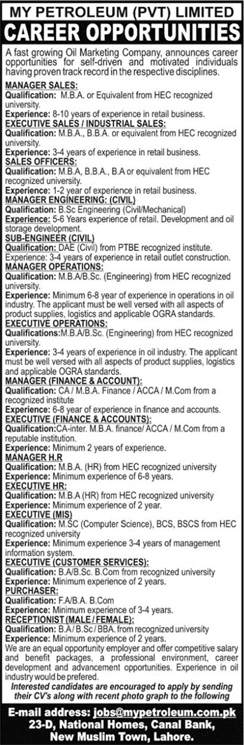 Mari Petroleum Company Limited Jobs October 2019 Sales Officer & Others Latest