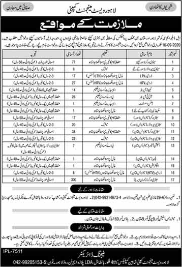 Lahore Waste Management Company Jobs September 2020 LWMC Latest