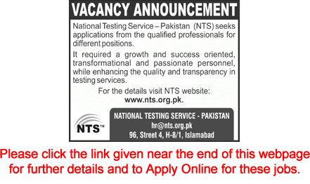 NTS Jobs December 2020 Apply Online National Testing Service Pakistan Latest