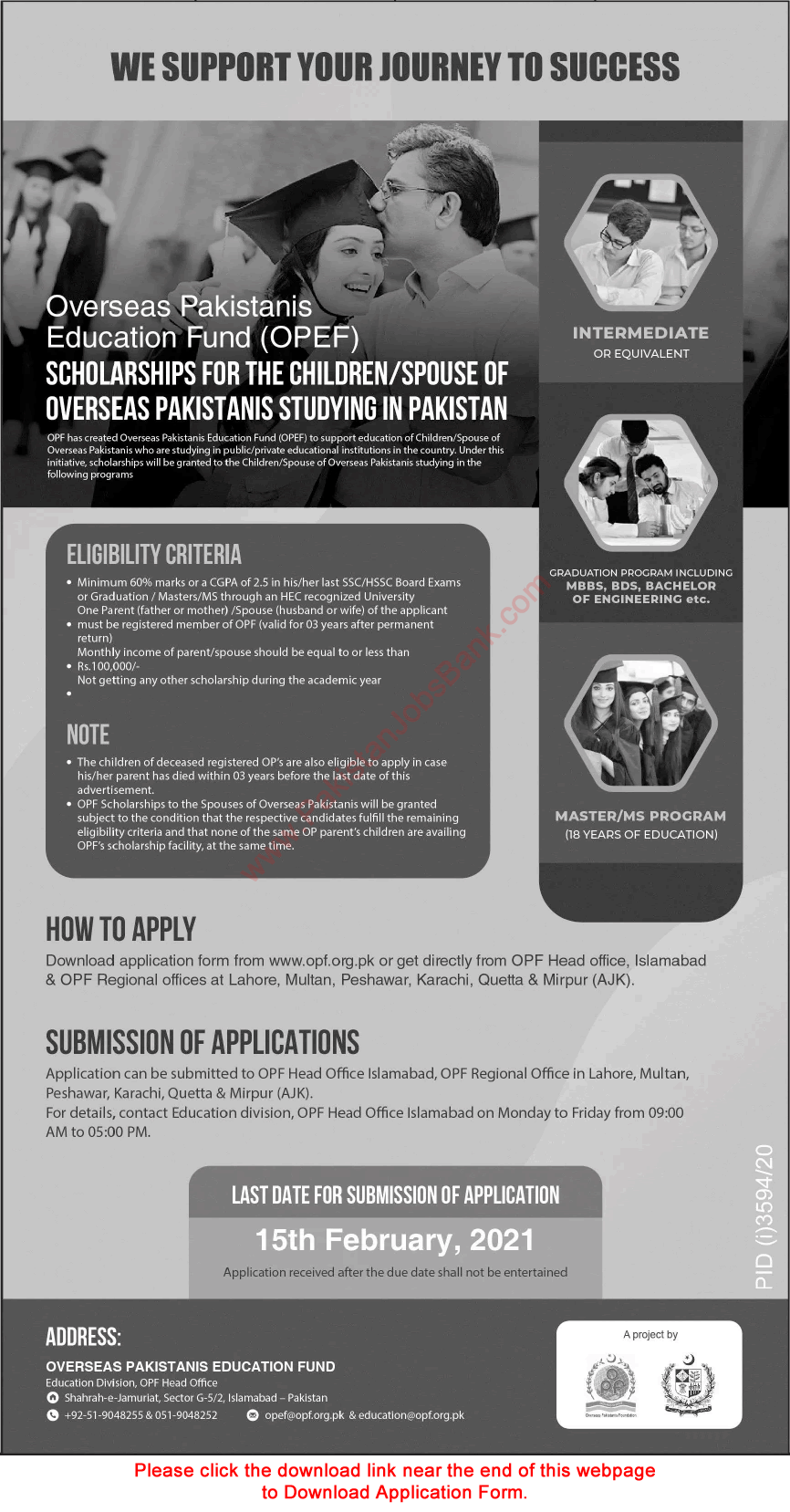 OPF Scholarships 2021 Overseas Pakistanis Foundation Fund Application Form Latest