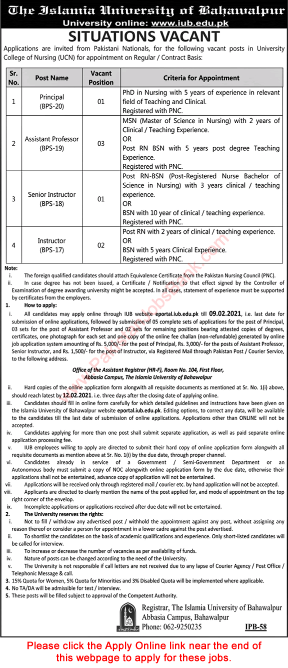 Islamia University of Bahawalpur Jobs 2021 Apply Online Teaching Faculty & Others Latest