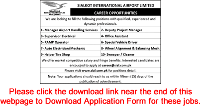 Sialkot International Airport Jobs 2021 April Application Form Latest