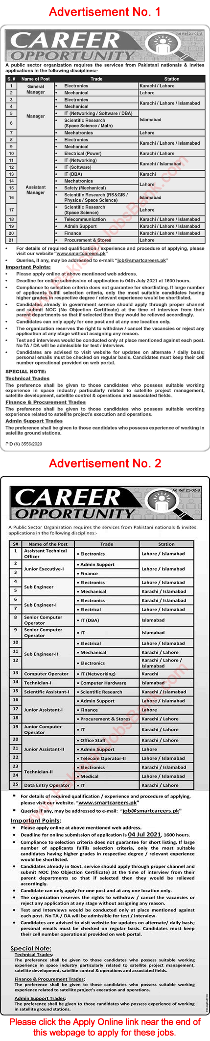 SUPARCO Jobs 2021 June SmartCareers.pk Apply Online Assistant Managers & Others Latest