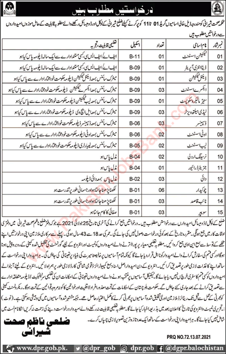 Health Department Sherani Jobs 2021 July Chowkidar, X-Ray Assistants & Others Latest