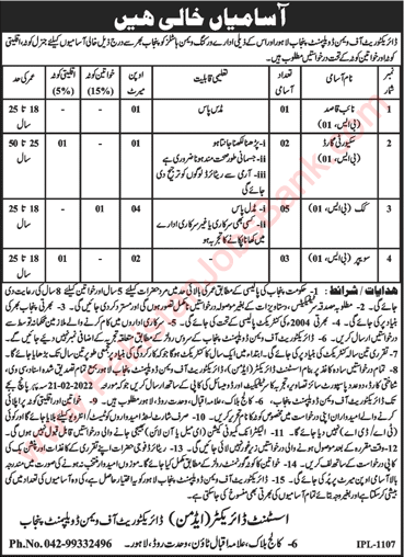 Women Development Department Punjab Jobs 2022 Cooks & Others Latest