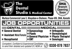 The Dental Studio and Medical Center Karachi Jobs 2022 June / July Medical Specialists & Others Latest