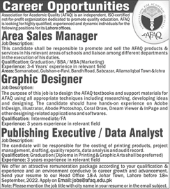 Association for Academic Quality Lahore Jobs 2022 September Sales Manager & Others AFAQ Latest